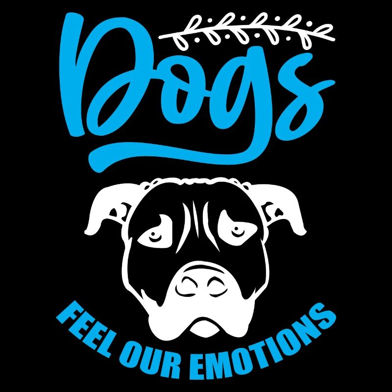 Les chiens ressentent nos sentiments - bleu et blanc