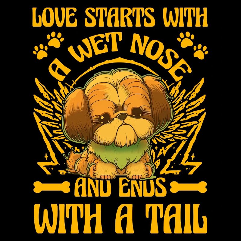 Love starts with a wet nose and ends with a tail