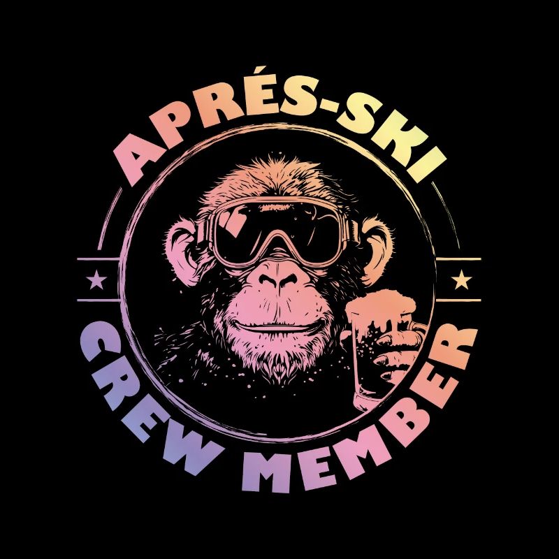 Affe Apres Ski Team Spruch Bunt