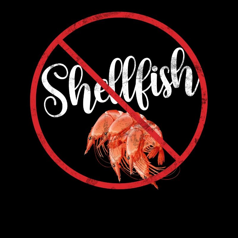 No Shellfish Allergy Awareness Warning Allergic