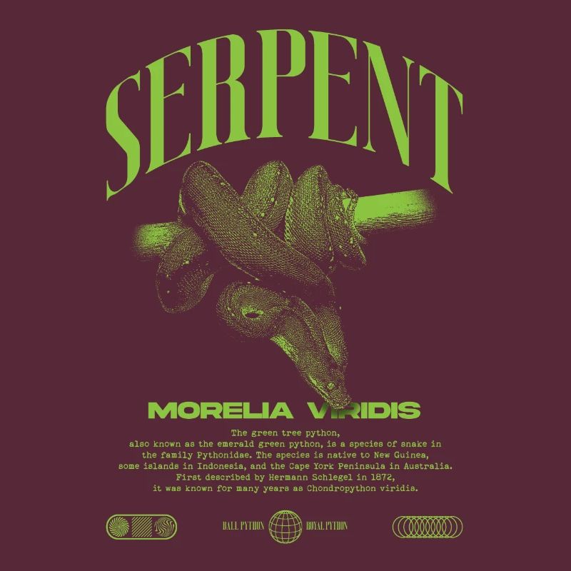 Green Tree Python Modern Reptile Keeper Streetwear