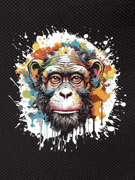 Monkey Pop Art Head