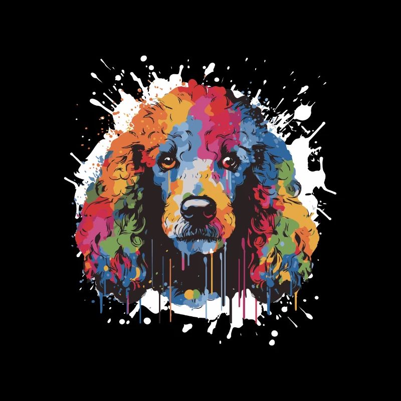 Poodle Dog Pop Art Head
