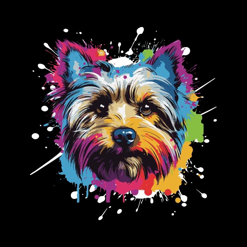 Yorkshire Terrier Dog Pop Art Head