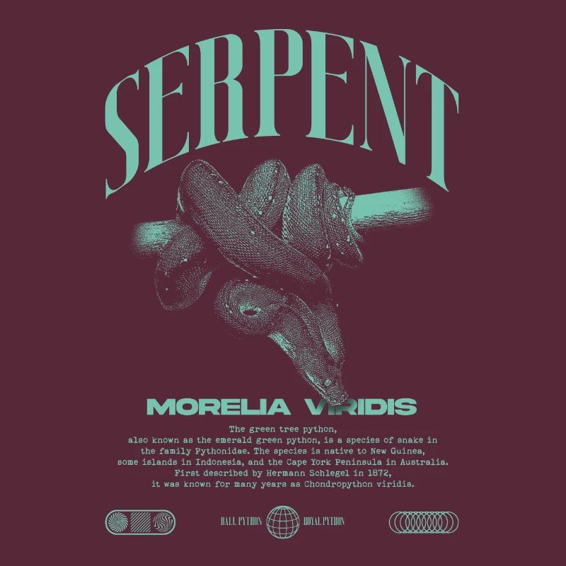Grüner Baum Python Modern Reptile Keeper Streetwear