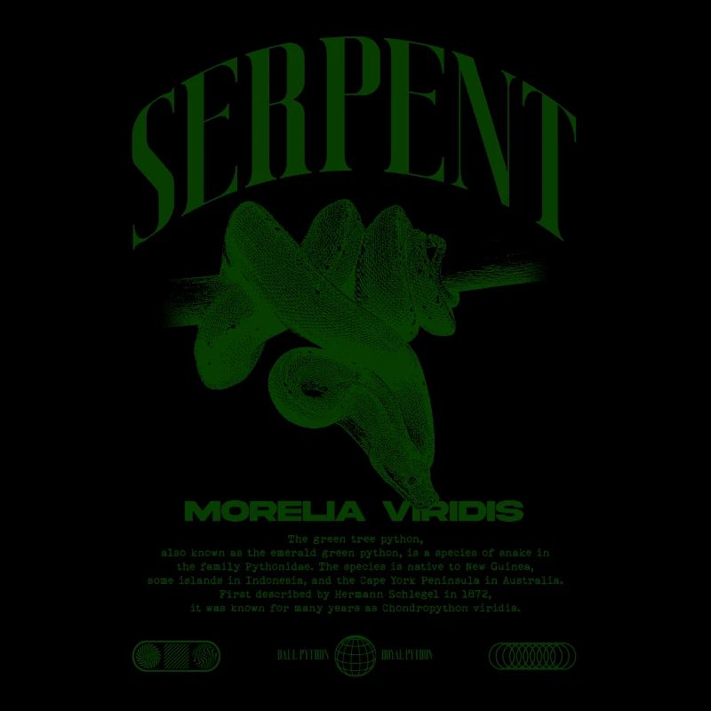 Green Tree Python Modern Reptile Keeper Streetwear