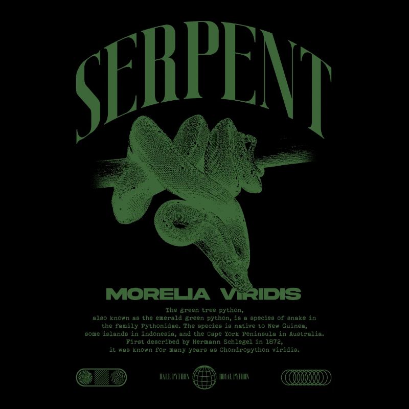 Green Tree Python Modern Reptile Keeper Streetwear