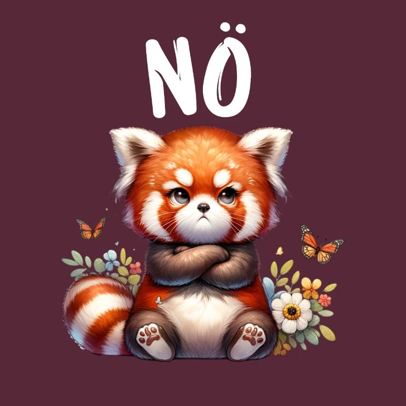 Red Panda Funny Saying Nope Fire Fox