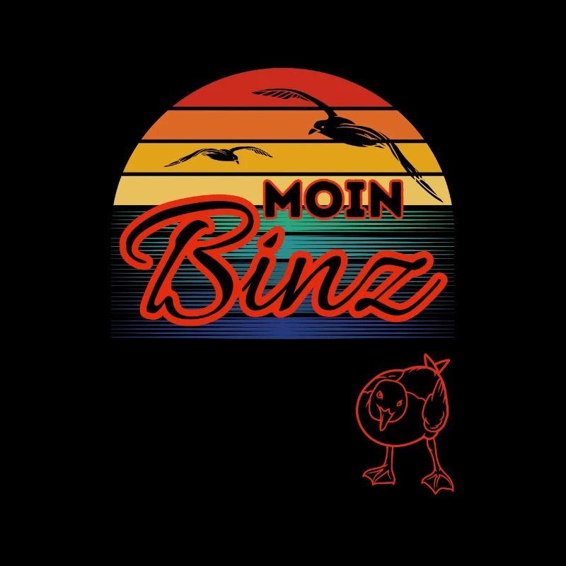 Moin Binz avec mouette dans l’île de style rétro Rügen/Binz