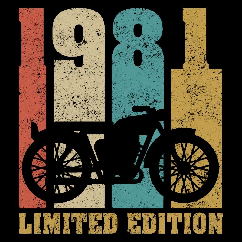 Vintage Motorrad 1981 Retro Geburtstagsgeschenk