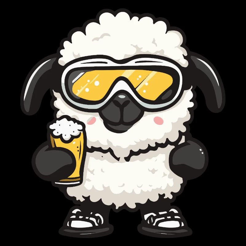 Schaf Apres Ski Bier Comic