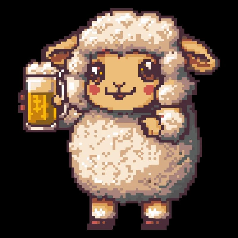 Schaf Pixel Bier