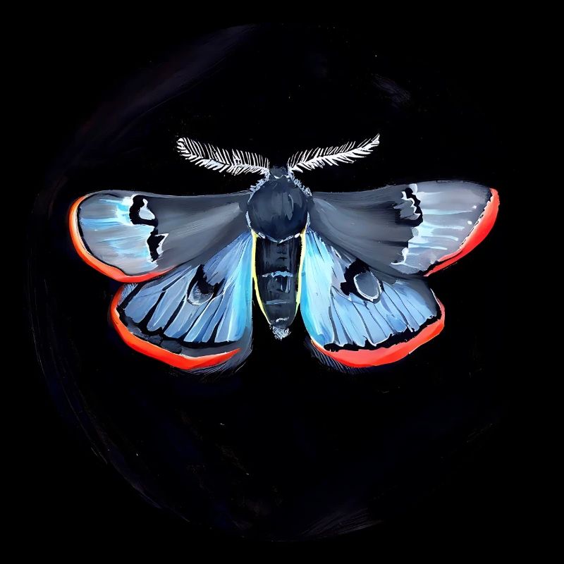Gouache painting: moth