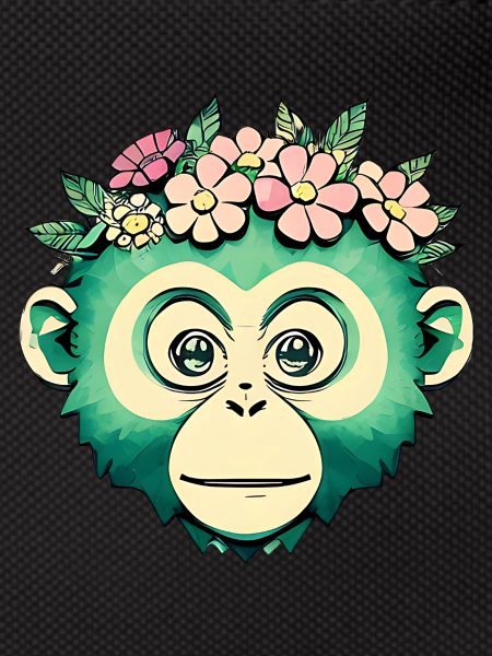 Ami singe fleuri