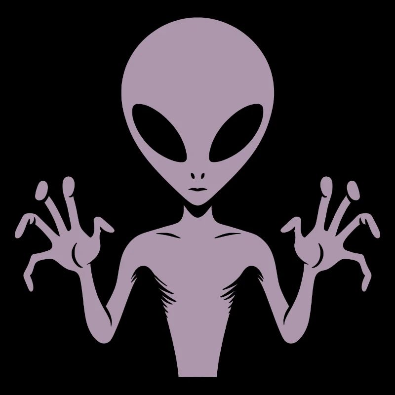 Silhouette de corps extraterrestre extraterrestre avec des mains