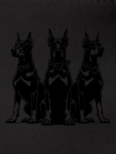 Drei wachsame Dobermänner Hunde