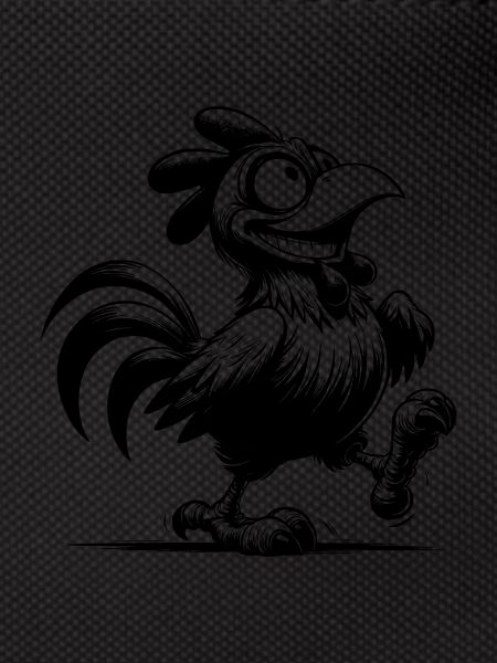 Grinning Funny Rooster Drawing
