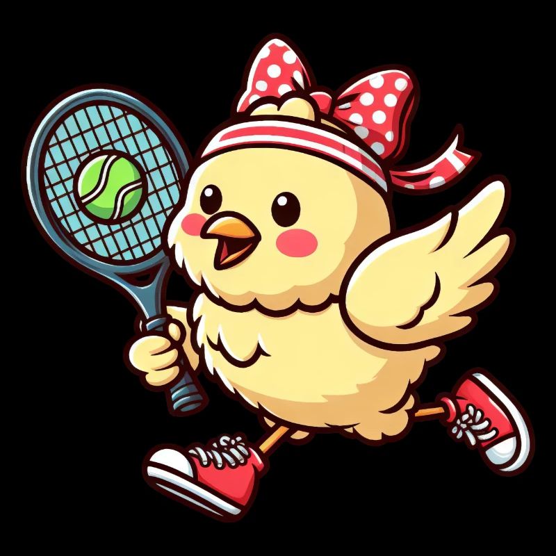 Chicken & Chick Tennis - Conception de bande dessinée drôle pour