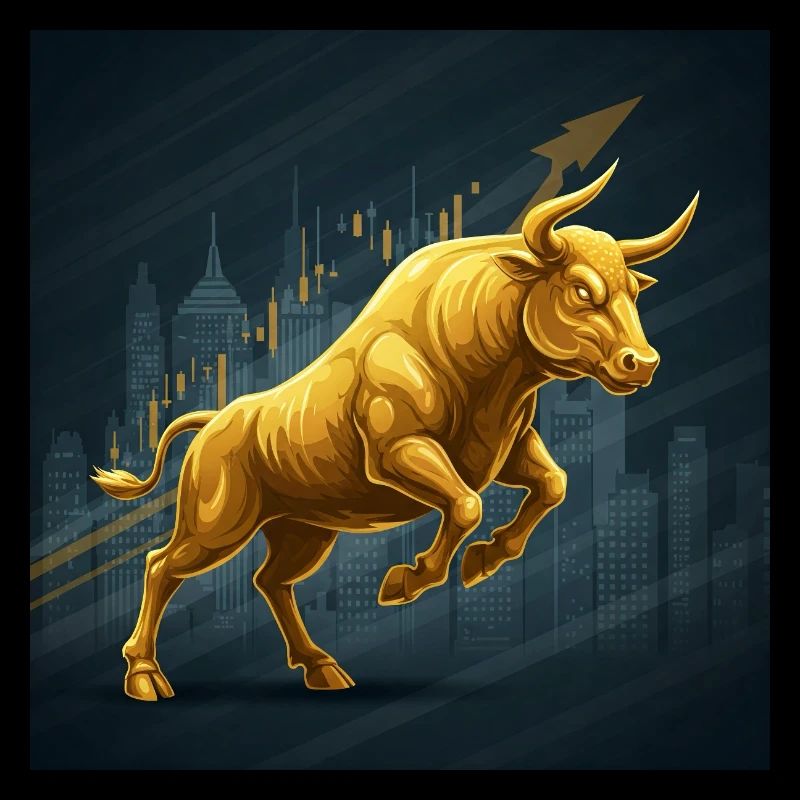 Taureau de trading doré