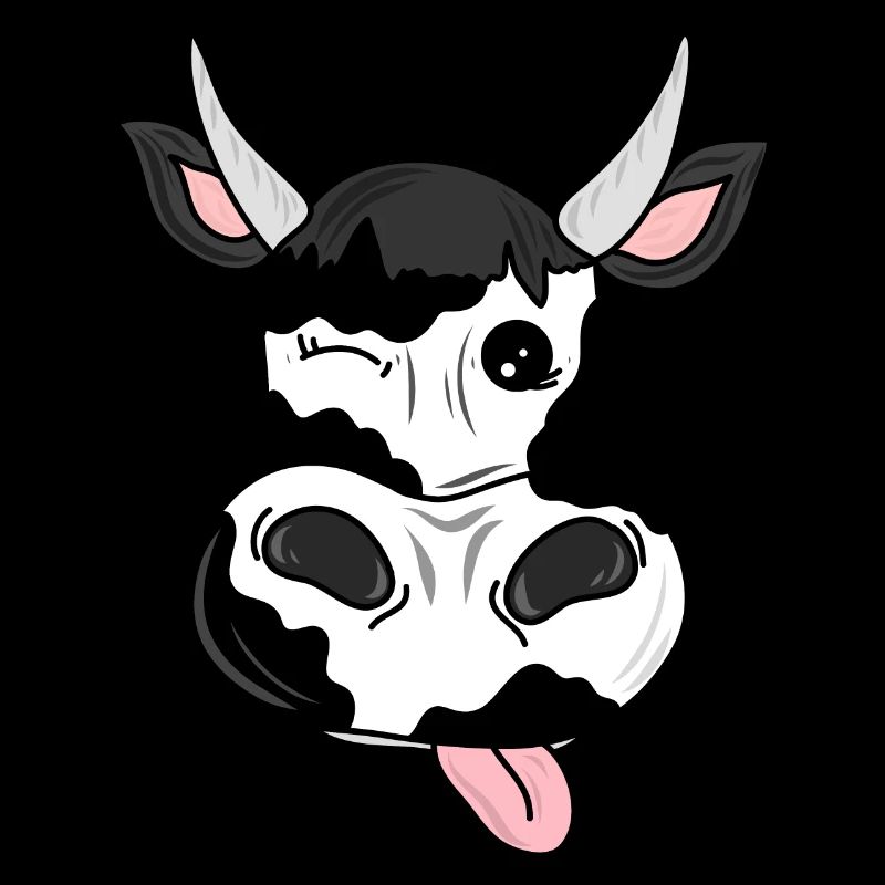 vache noir et blanc avec des cornes cadeau amusant