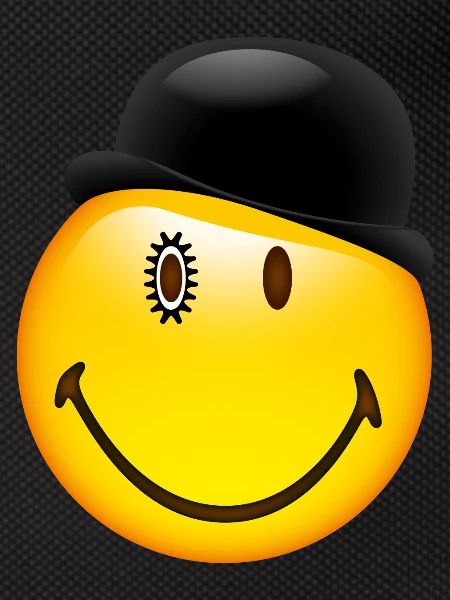 Smiley Glossy Bowler Hat