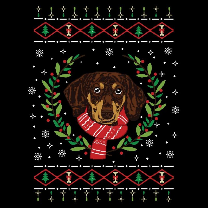 Dackel hässlicher Weihnachtspullover Geschenk
