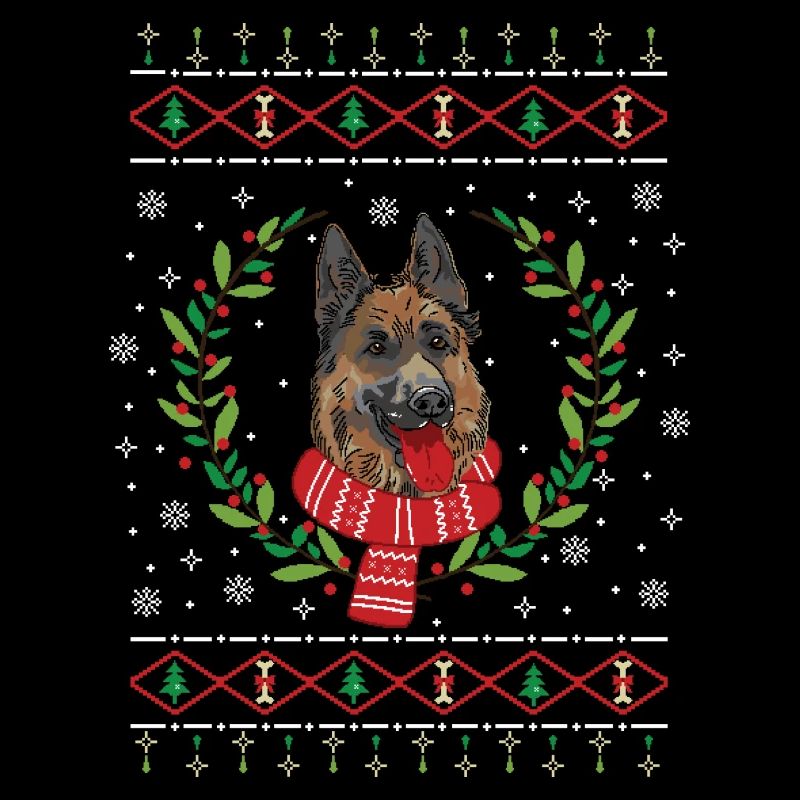 Schäferhund hässlicher Weihnachtspullover