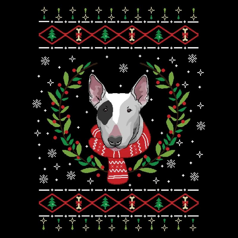 Bull Terrier hässlicher Weihnachtspullover