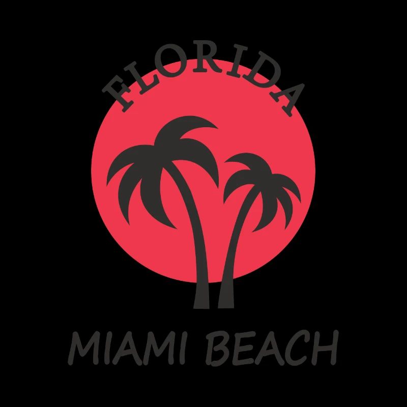 Miami Beach Florida palm trees sunset