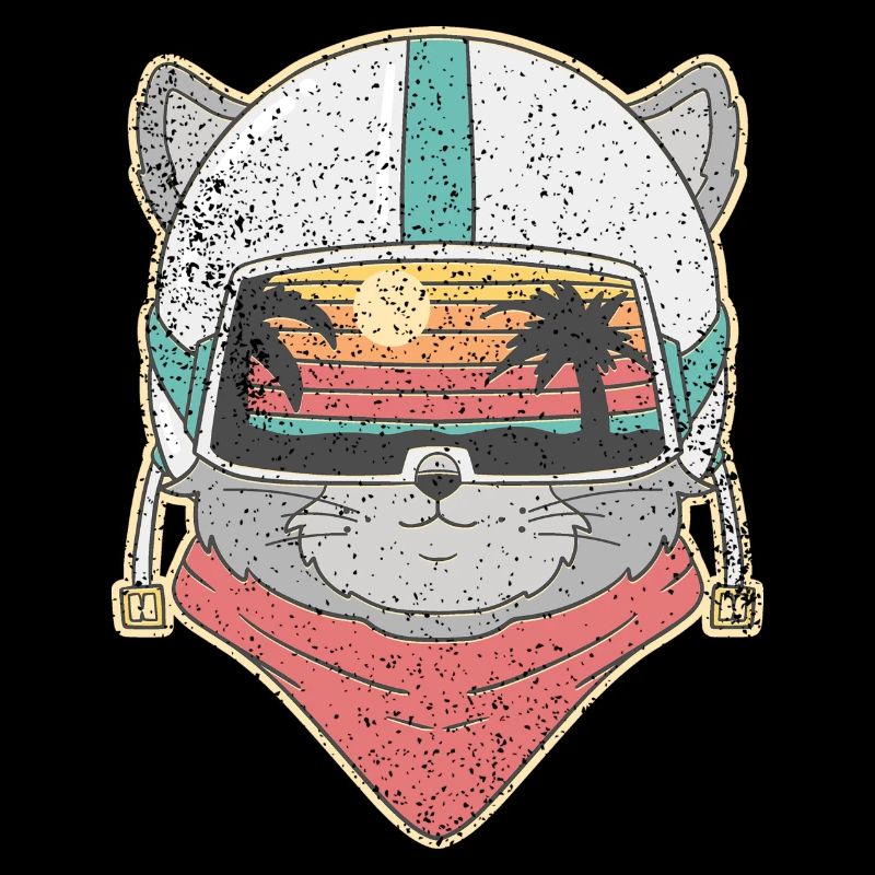 mignon chat d’été rétro