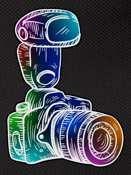 SLR camera with flash