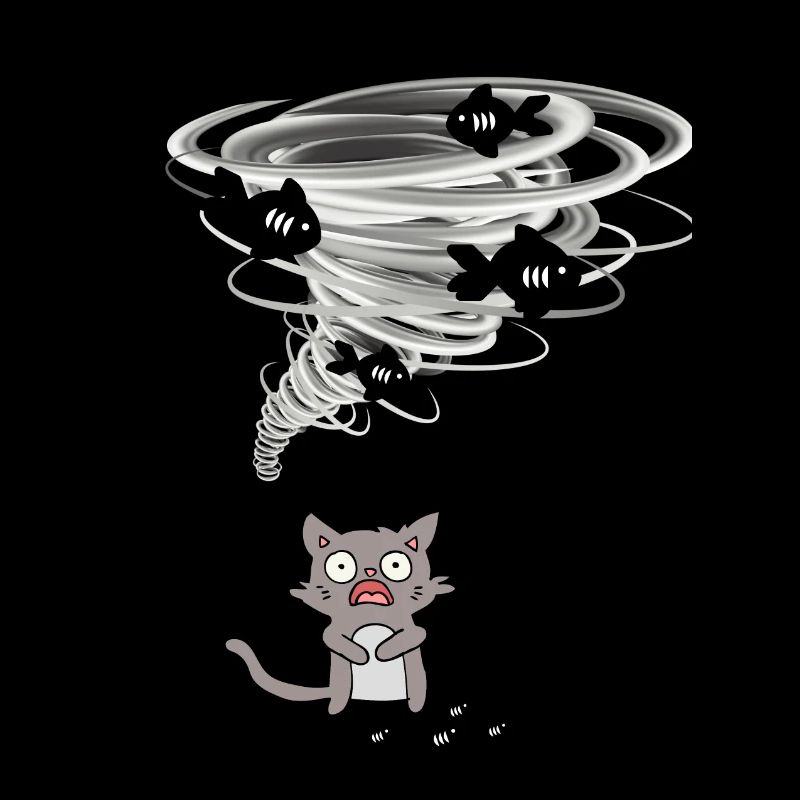 Tornade prend poissons de chat