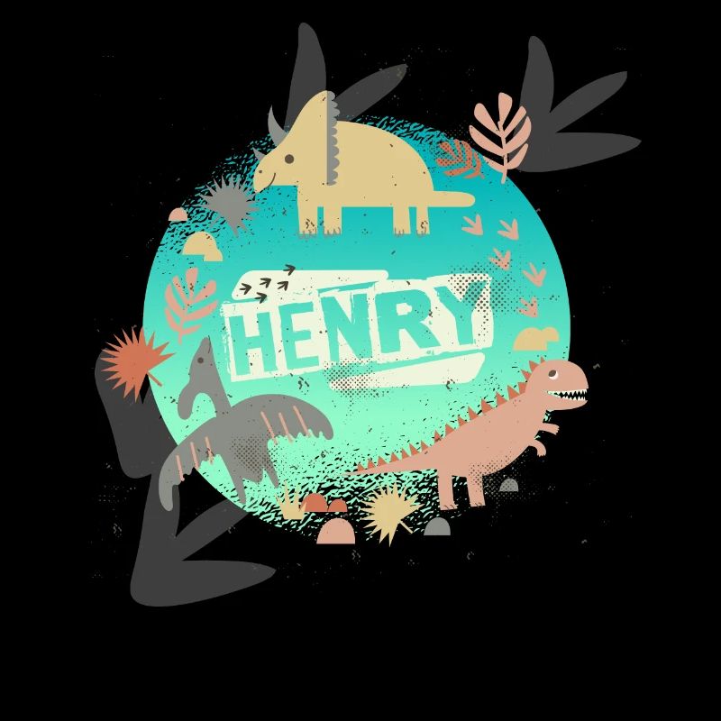 HENRY - Beautiful boy name with cute dinosaurs