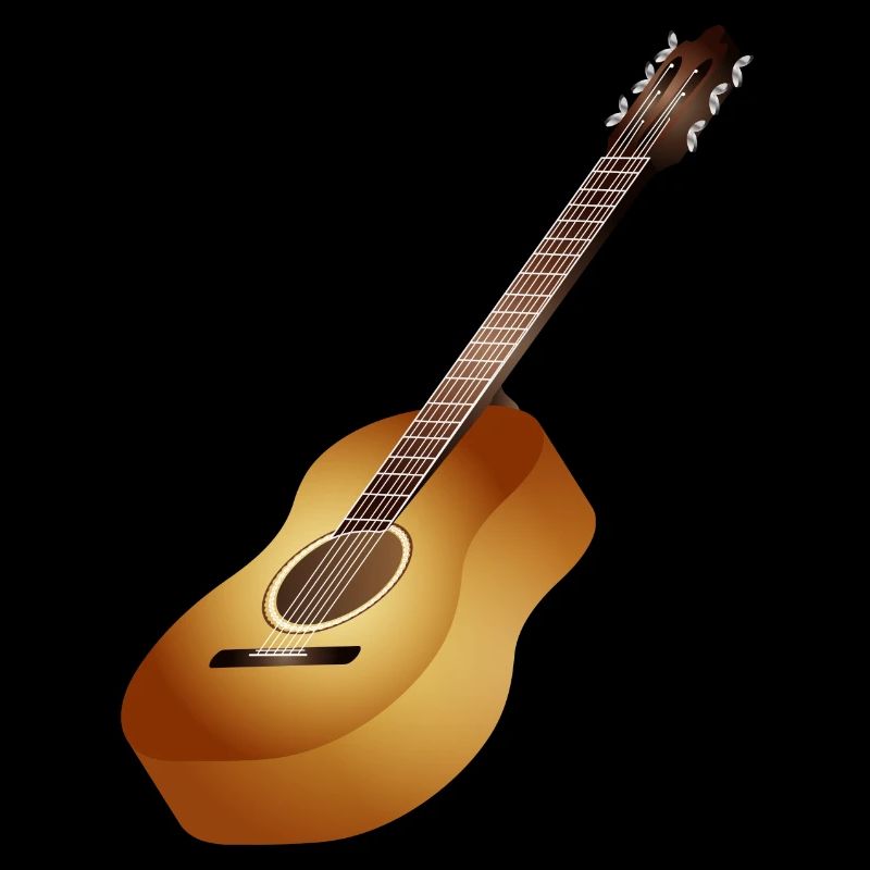 belle guitare acoustique 3D dans des tons chauds