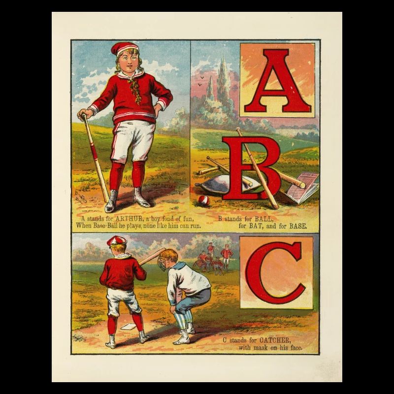 Baseball ABC 1885 - Vintage Buch-Illustration Nr.4