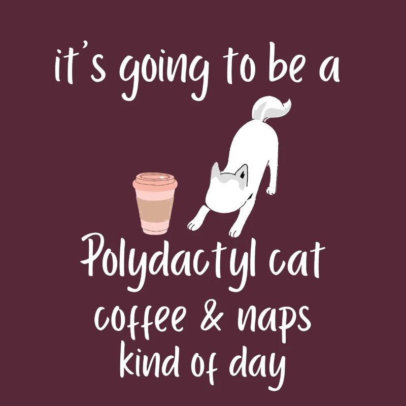 es wird ein Polydactyl Katze Kaffee Nickerchen Tee