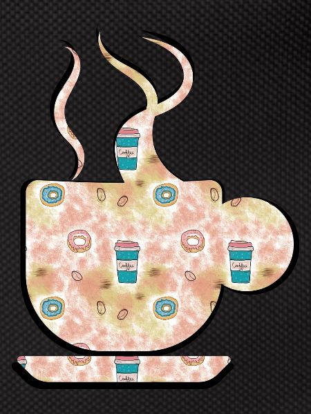 TASSE DAMPFENDER KAFFEE/TEE MIT DONUTS.