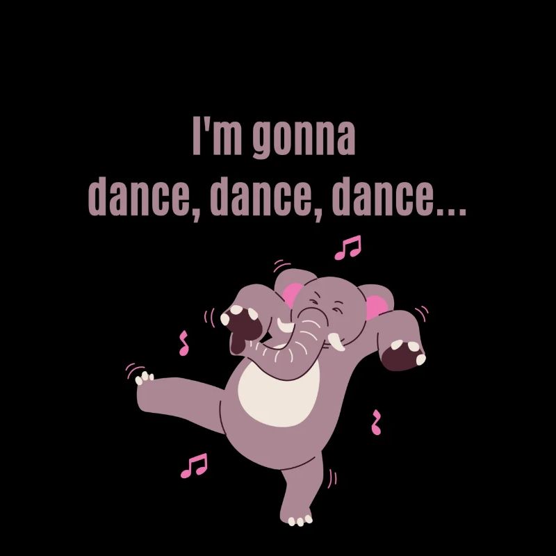 Fasching - Dance dance lustig tanzender Elefant