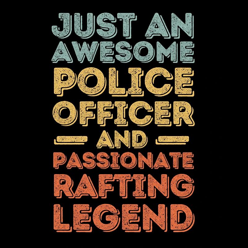 Policeman rafting retro