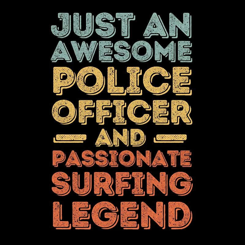 Policeman Surfing retro