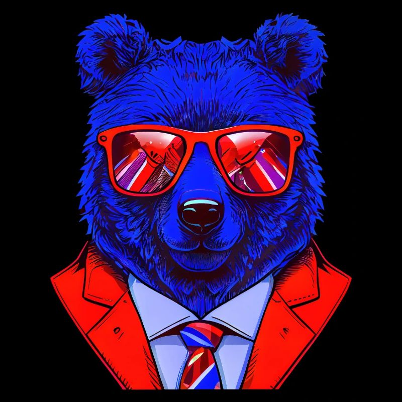 cool boss bear with sunglasses on