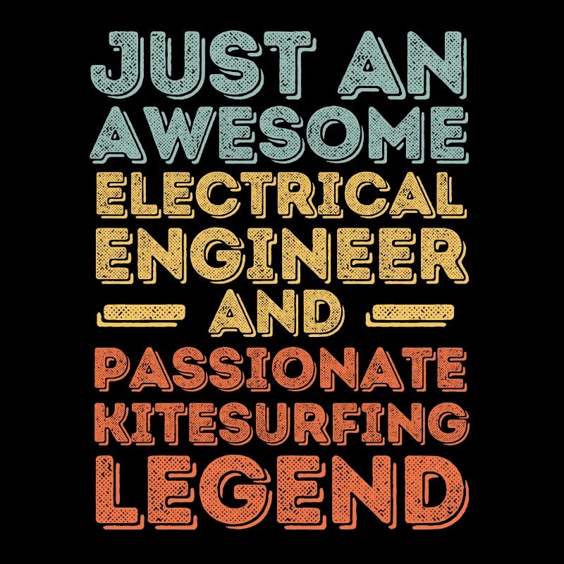 Electrical engineer kitesurfing retro