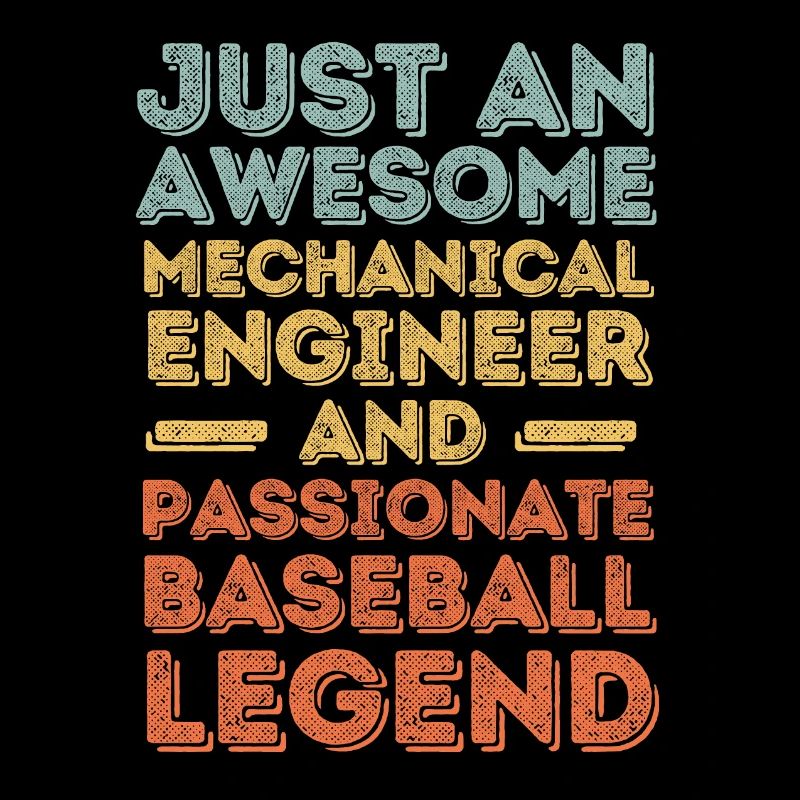 Mechanical Engineer Baseball retro