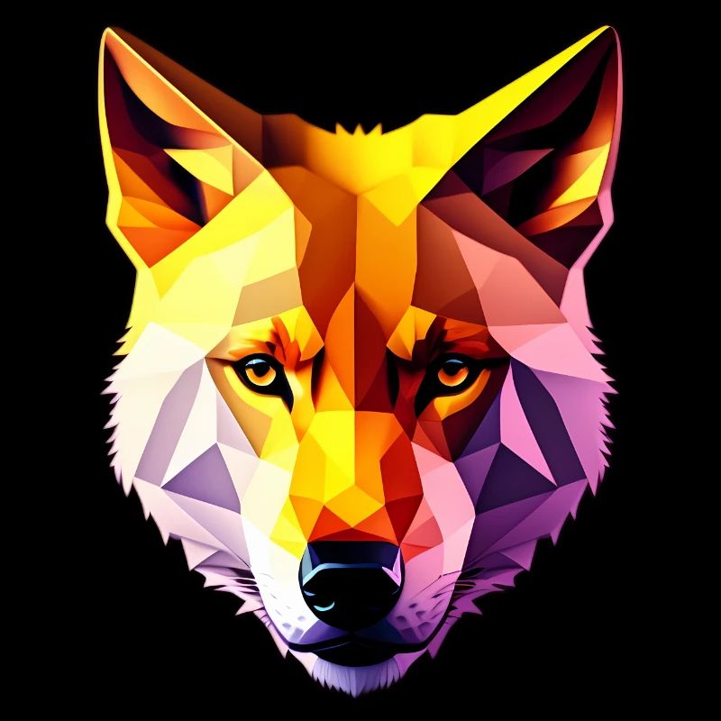 Conception de visage à faible Poly Wolf