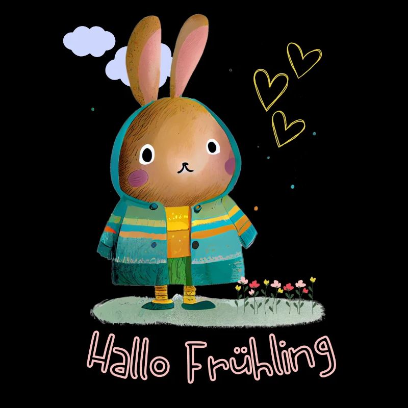 Printemps | Lapin de Pâques | Joyeuses Pâques | Illustration