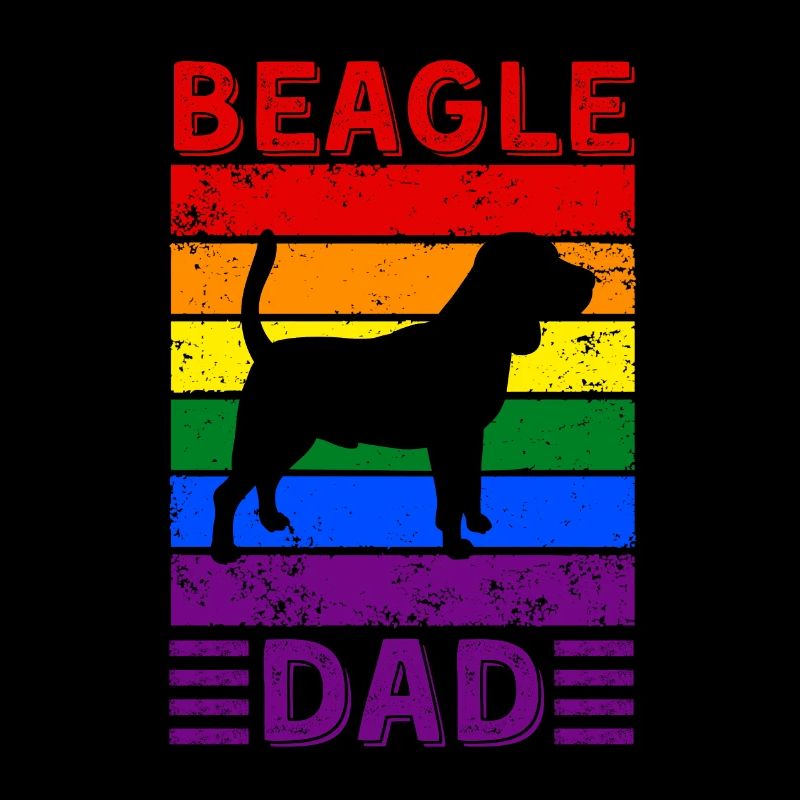 Beagle Dad LGBTQ Drapeau arc-en-ciel