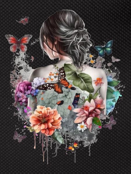Fille aux papillons