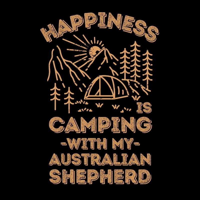 Camping avec berger australien