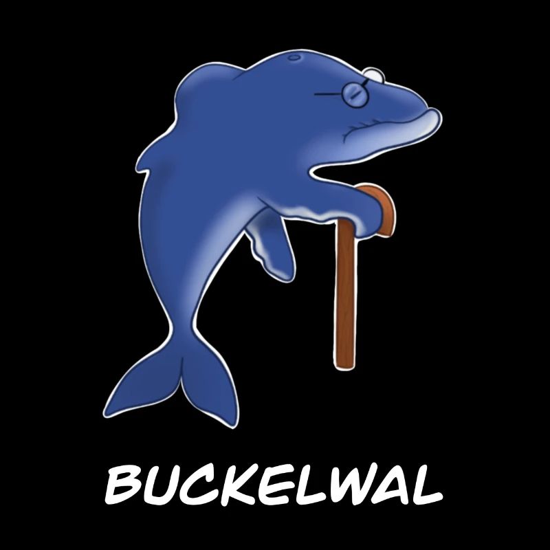 alter Wal Buckelwal mit Gehstock