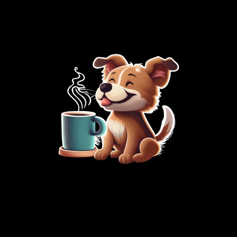 Süßer Hund mit Kaffeetasse